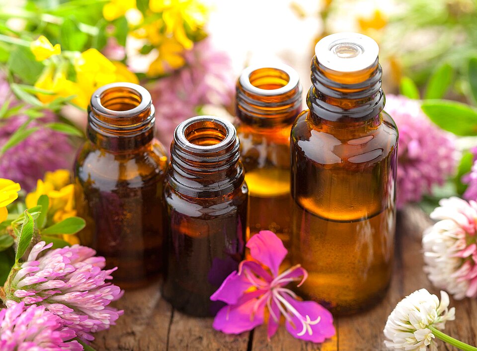 Luxury spa aromatherapy oils — wellness campaign visual